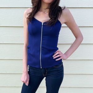 NWT Royal Blue Zip Up Camisole with Y2K Vibes